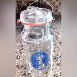 Vintage Bicentennial Jar Betsy Ross Glass Canister Canning Jar